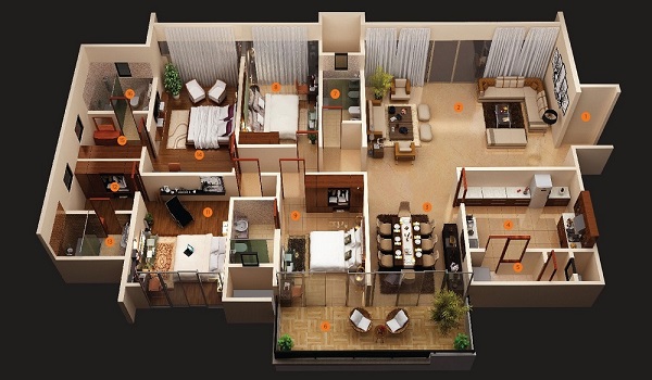 Urbanrise Paradise on Earth 4 BHK Floor Plan